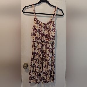 LOFT purple floral Print Sleeveless Dress, size medium